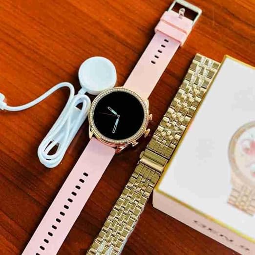 Gen 9 Diamond Strap HD Display 2 Straps BT Calling Smartwatch (Rose Gold Strap) ct